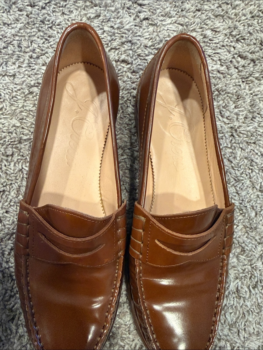 J Crew Women's Brown Leather Penny Loafers size 8 - Picture 3 of 9